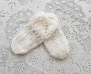 0-3 Months Hand Knit Mittens