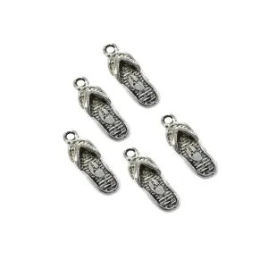 10 PIECES PACK' SLIPER CHARMS SILVER OXIDIZED' 20x8 MM APPROX