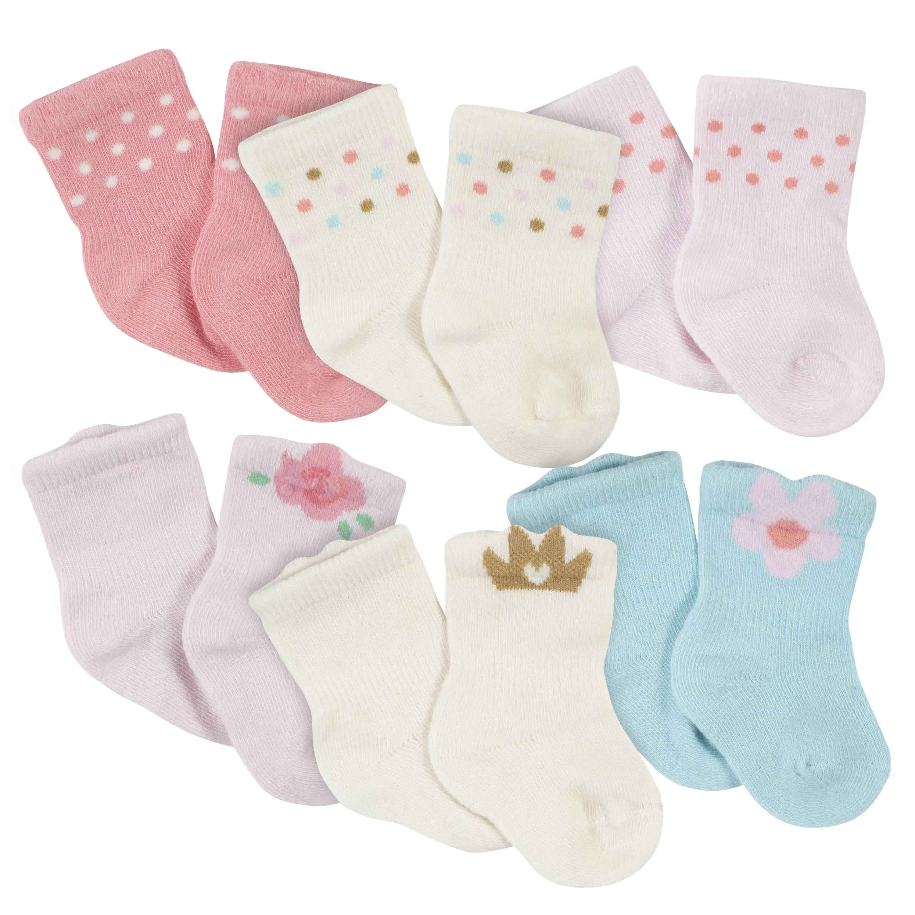 18-Piece Baby Girls Princess Onesies® Bodysuit, Mitten, Cap, & Sock Set