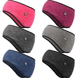 6 Pieces Fleece Ear Warmers Headband Ear Covers Sweatband Sport Headband Earmuffs Winter Headband Ear Muffs for Men and Women Yoga Cycling Skiing Running Sport Outdoor (Chic Colors)