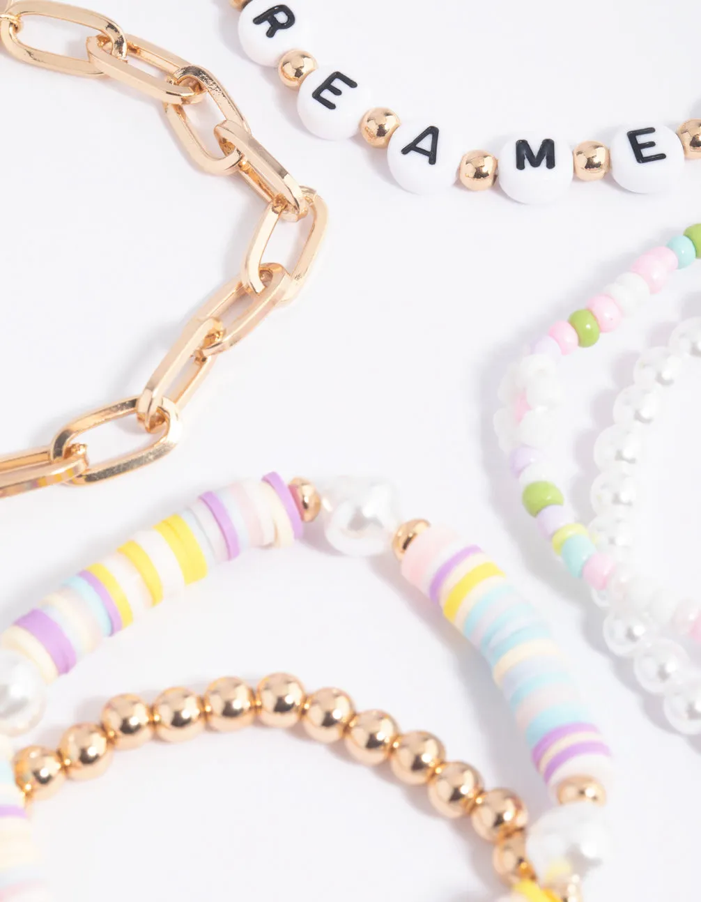 90s Colourful Pearl Bracelet Pack