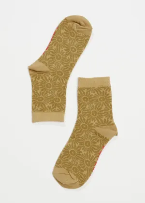 AFENDS Unisex Dandy - Crew Socks - Camel