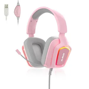 Ajazz AX368 Pink USB Gaming Headset With Noise Canceling Mic RGB