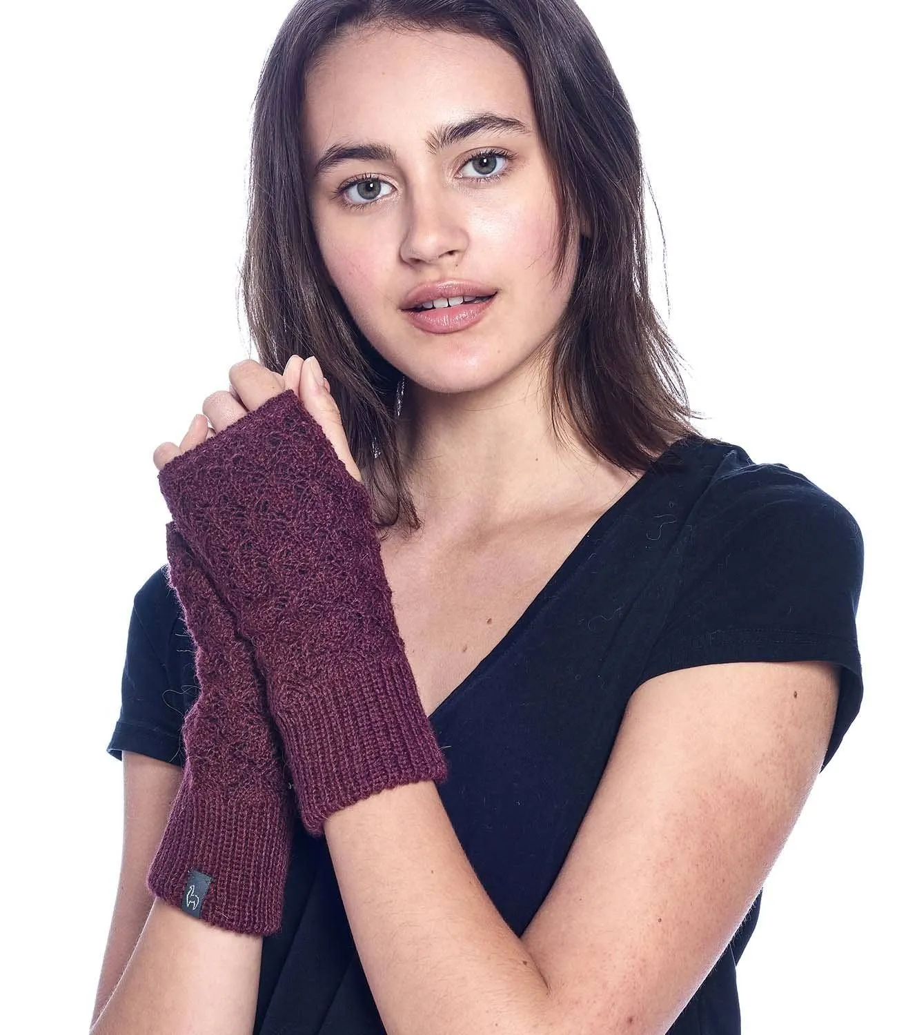 Alpaca Gloves - Diamond - Plum