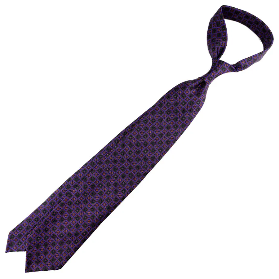 Ancient Madder Silk Tie - Purple - Hand-Rolled