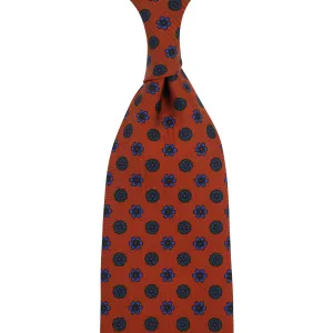 Ancient Madder Silk Tie - Rust - Hand-Rolled