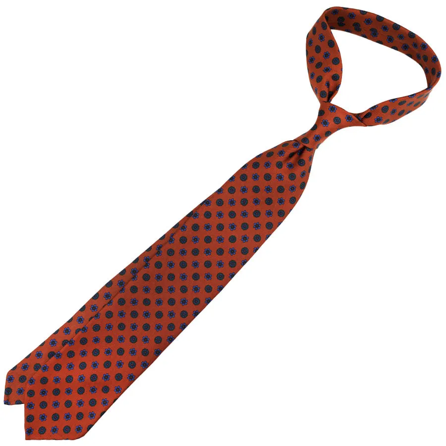 Ancient Madder Silk Tie - Rust - Hand-Rolled