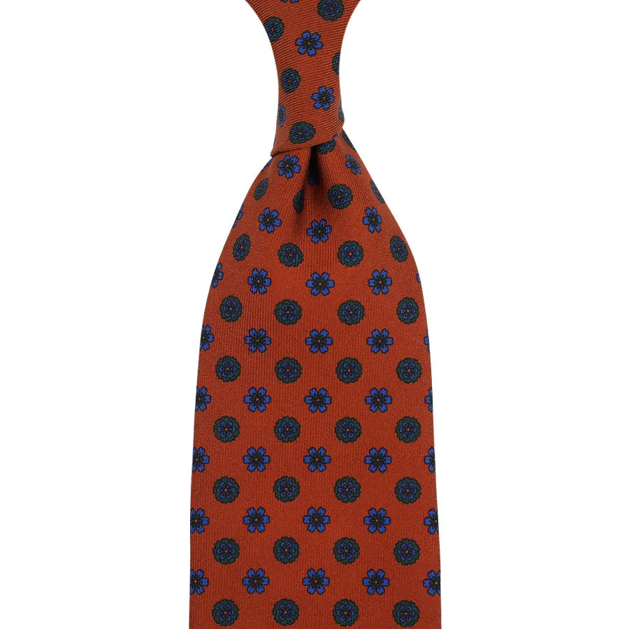 Ancient Madder Silk Tie - Rust - Hand-Rolled