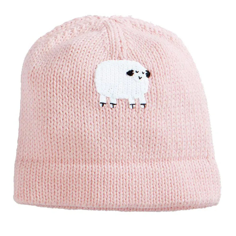 Applique Hat -- Pink Sheep