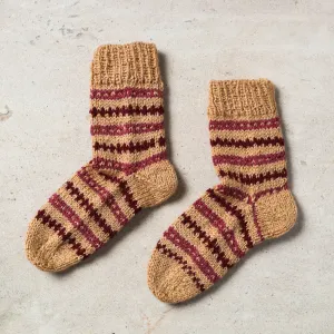 Beige - Kumaun Hand-knitted Woolen Socks - Kids