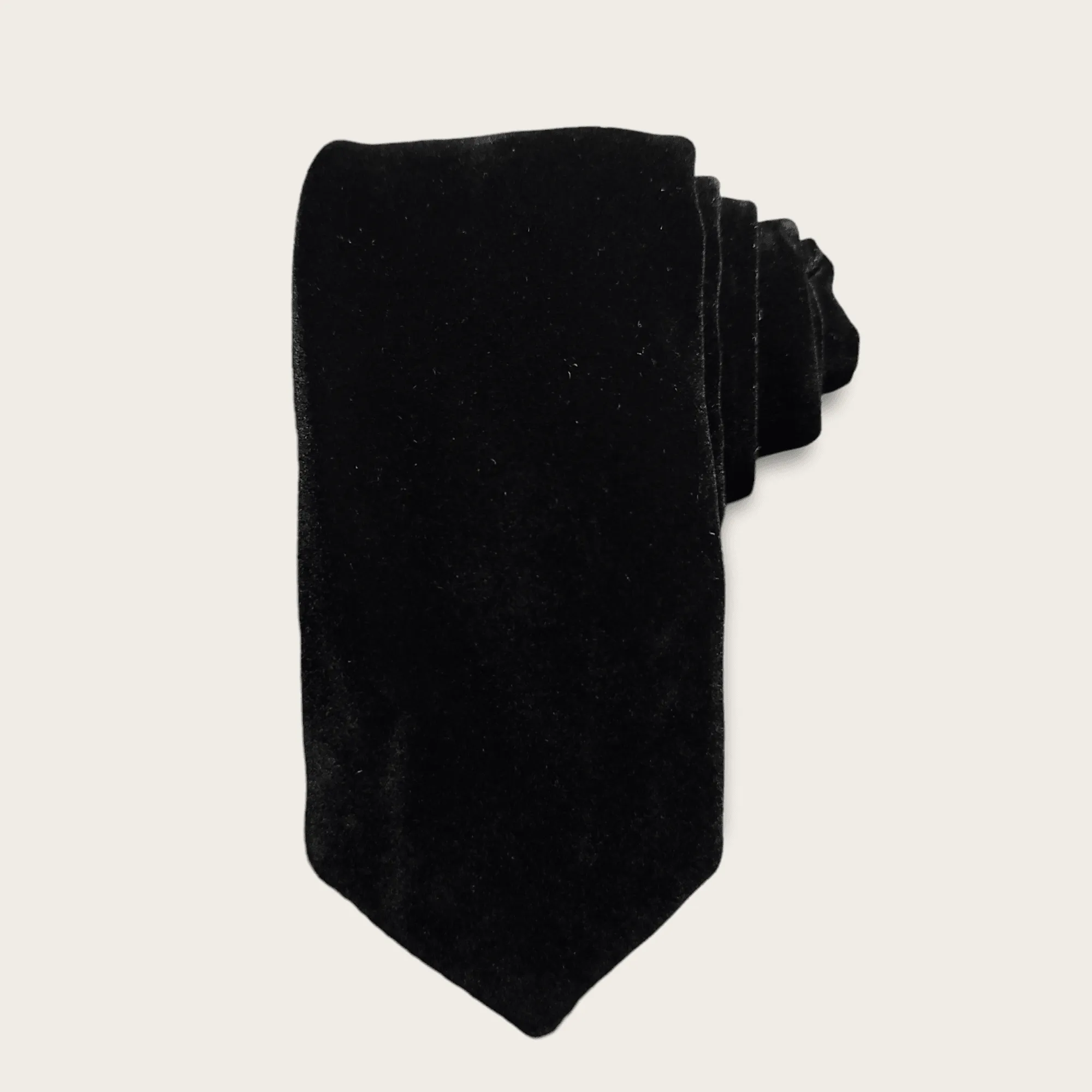 Black Velvet Floral Tie