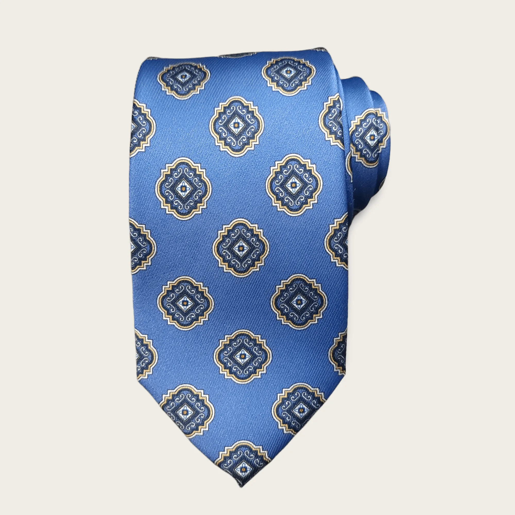 Blue Gold Dot Tie