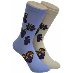 Blue SUPPORT AUTISM AWARENESS Socks