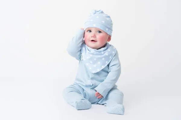 Blue With White Stars Knot Hat