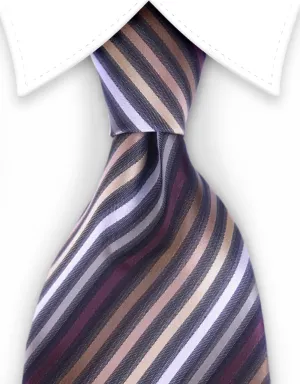 Brown Striped 4" Wide Necktie