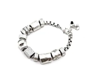 Chunky Silver Beads Bracelet