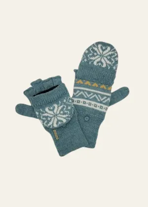 Convertible Alpaca Nordic Mittens - Mint