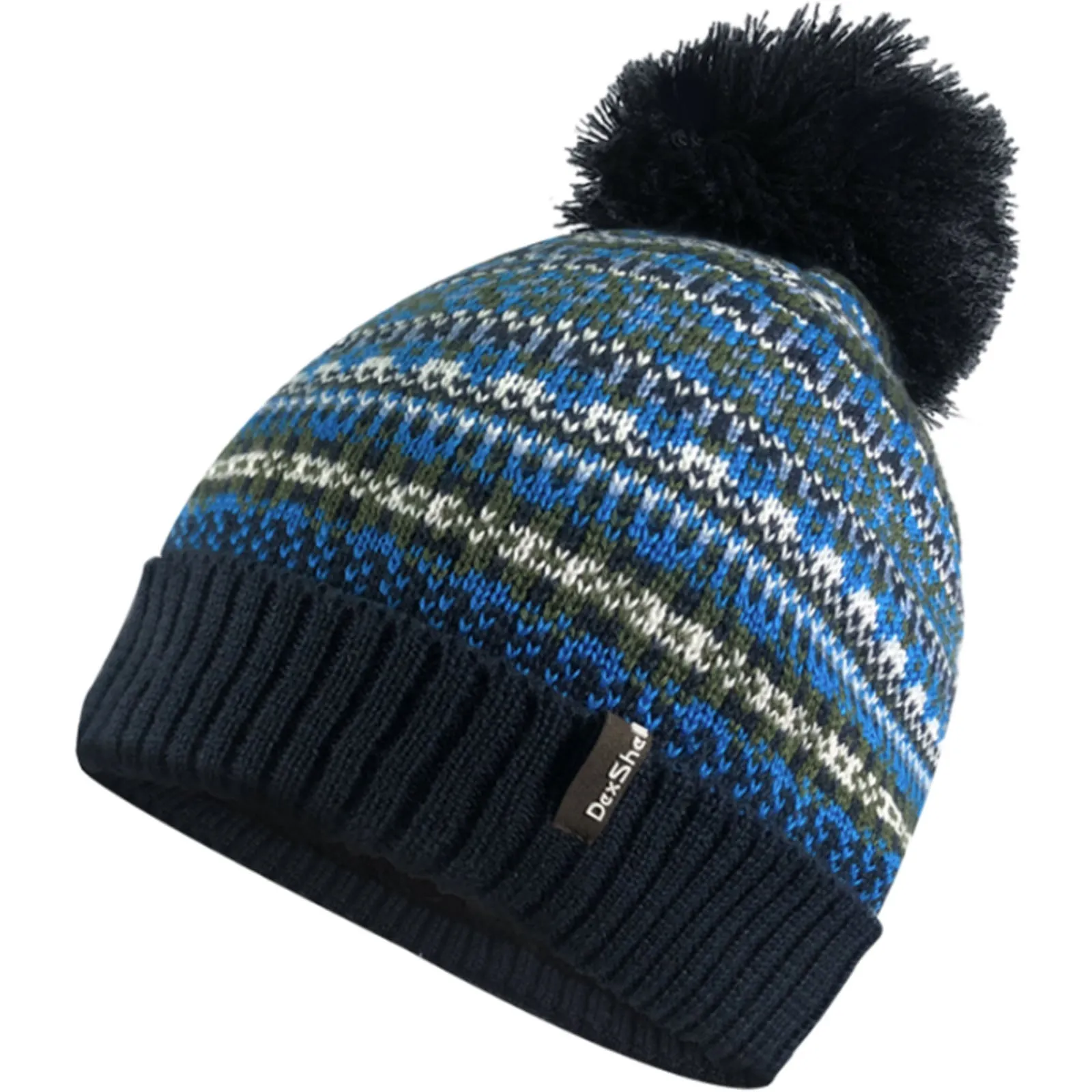 DexShell Unisex Fair Isle Waterproof Bohemian Fleece Lined Bobble Hat LXL