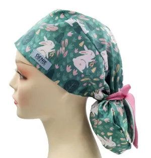 Easter Bunnies Ponytail Scrub Cap Doctor Theatre Nurse Hospital Paediatric Vet Surgical