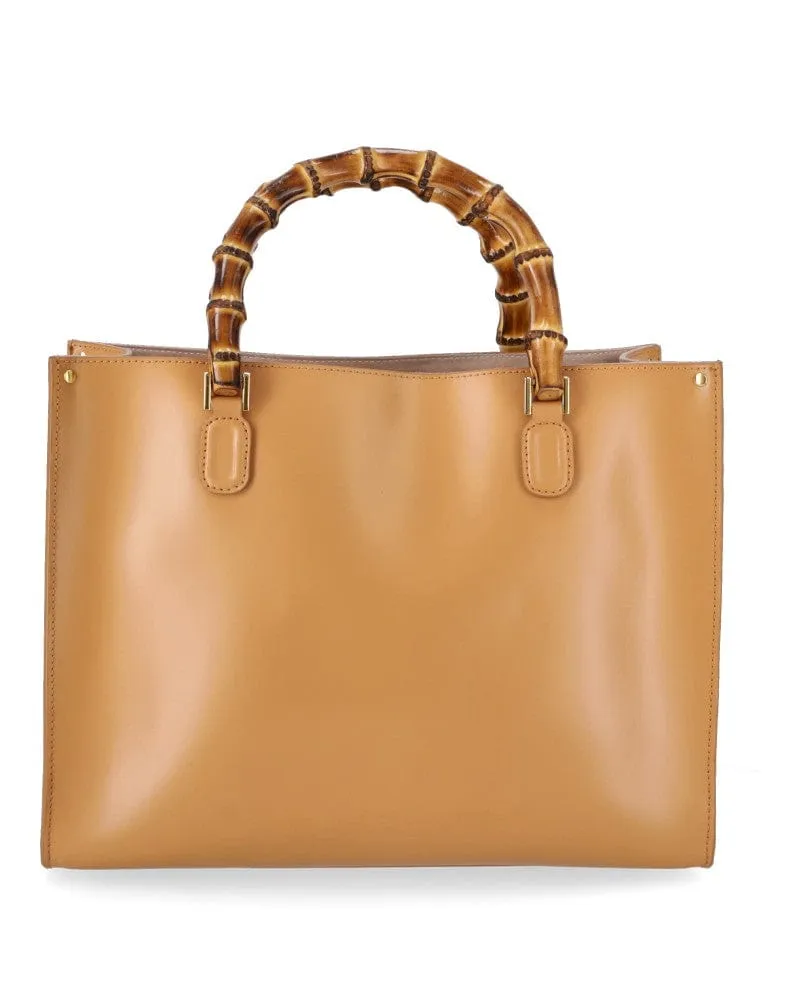 Elettra Large Satchel Bamboo handles