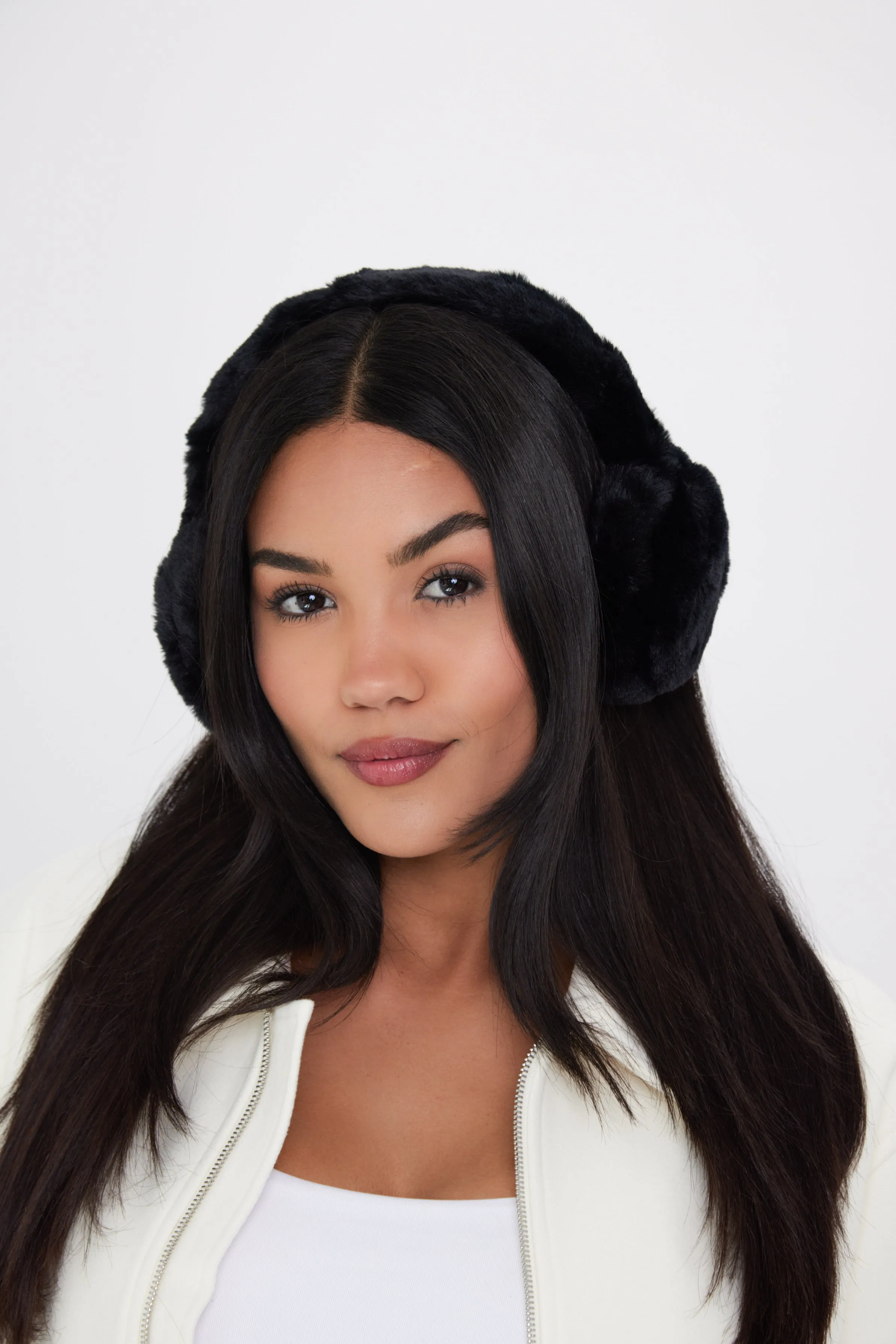 Fluffy Faux Fur Earmuffs in Black