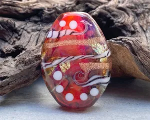 Funky Pink Lampwork Focal Bead SRA