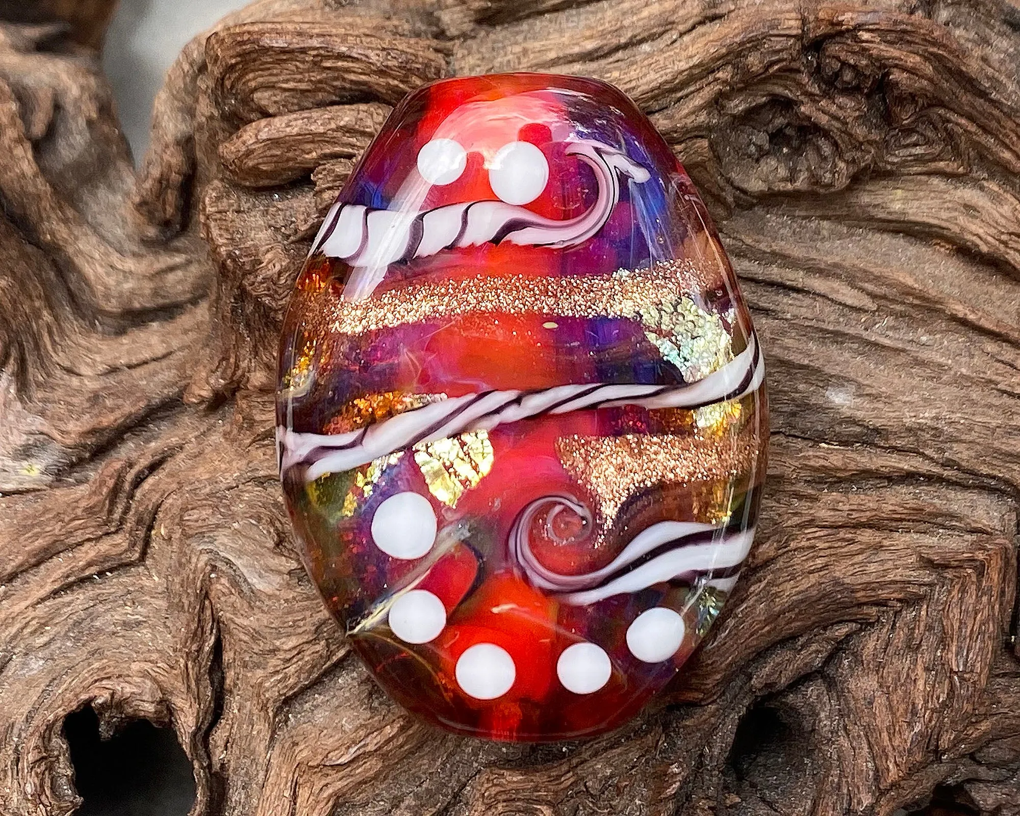 Funky Pink Lampwork Focal Bead SRA