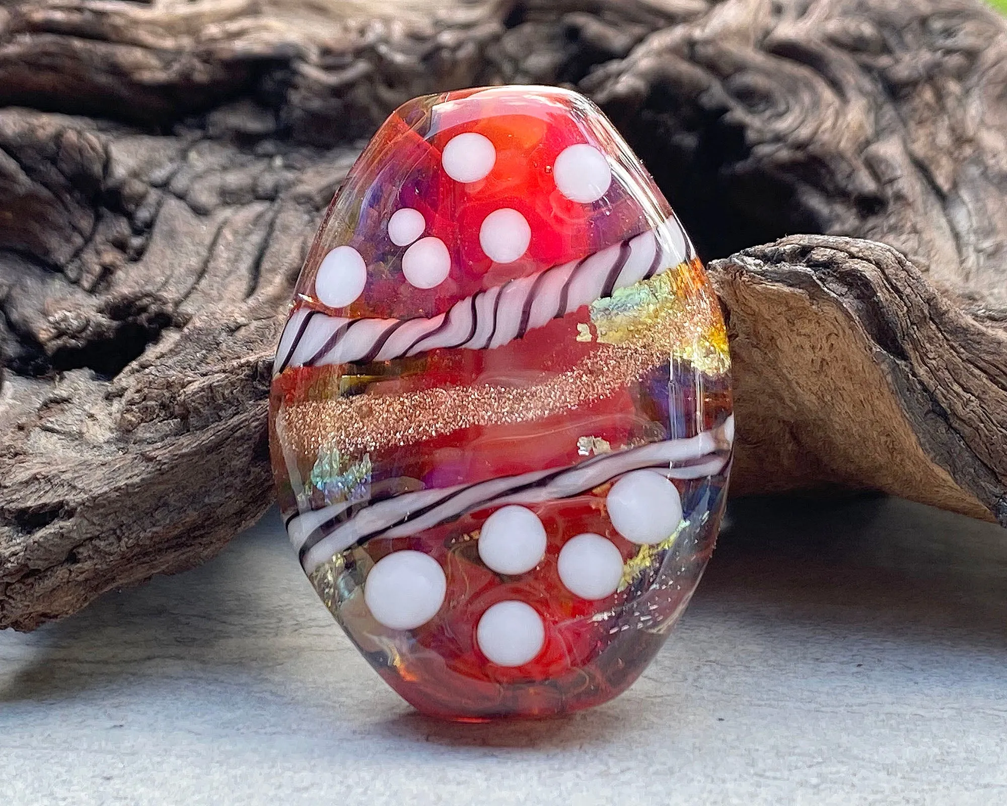 Funky Pink Lampwork Focal Bead SRA