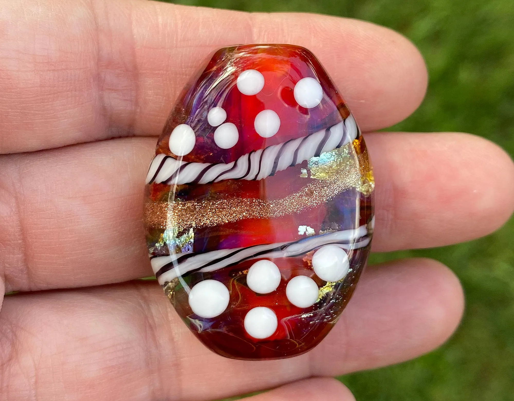 Funky Pink Lampwork Focal Bead SRA