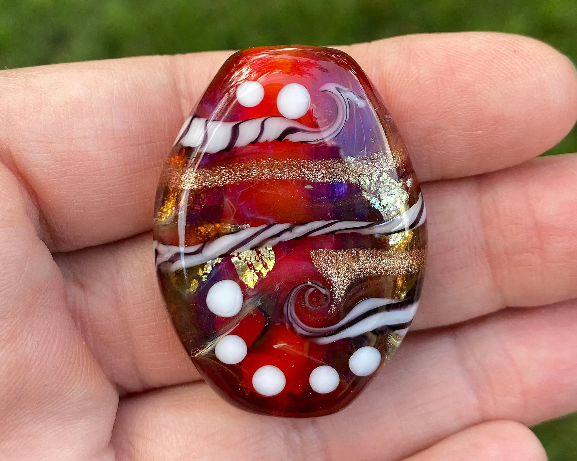 Funky Pink Lampwork Focal Bead SRA