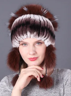 Fur Rex Rabbit Hat Winter Fashion Women