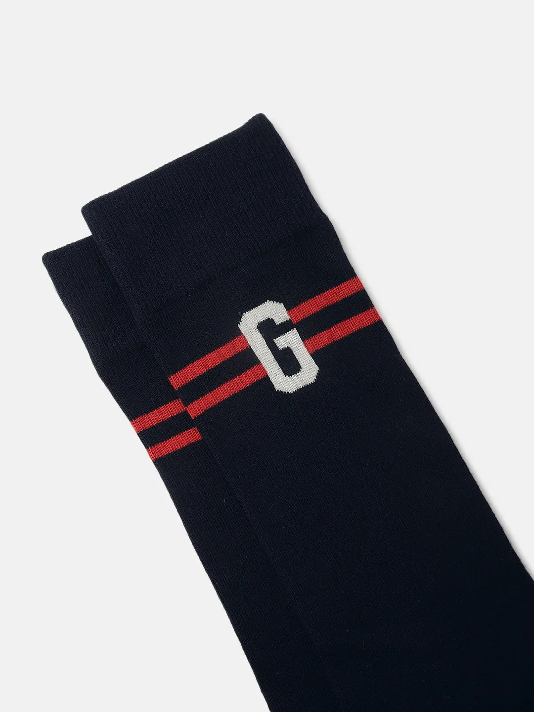 Gant Men Blue Solid Calf Length Socks (Pack of 1)