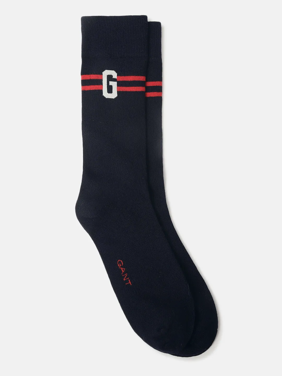 Gant Men Blue Solid Calf Length Socks (Pack of 1)