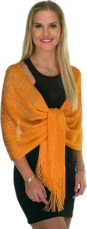 Glitter Lightweight So Soft Shawl Orange