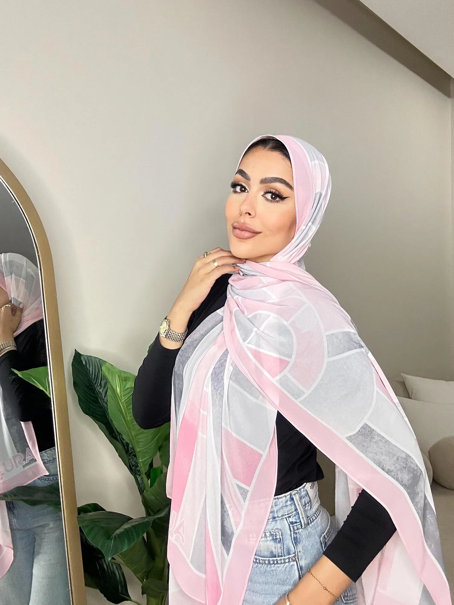 Gradi Di Rosa Chiffon Scarf - Allura