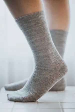 Grey Alpaca Socks: X-Large