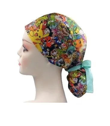 Japanese Anime Cartoon Characters Ponytail Scrub Cap Doctor Theatre Nurse Hospital Paediatric Vet Surgical