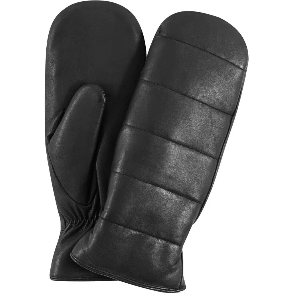 Leather mittens in nice and soft quality / 15136 - Black (Nero)