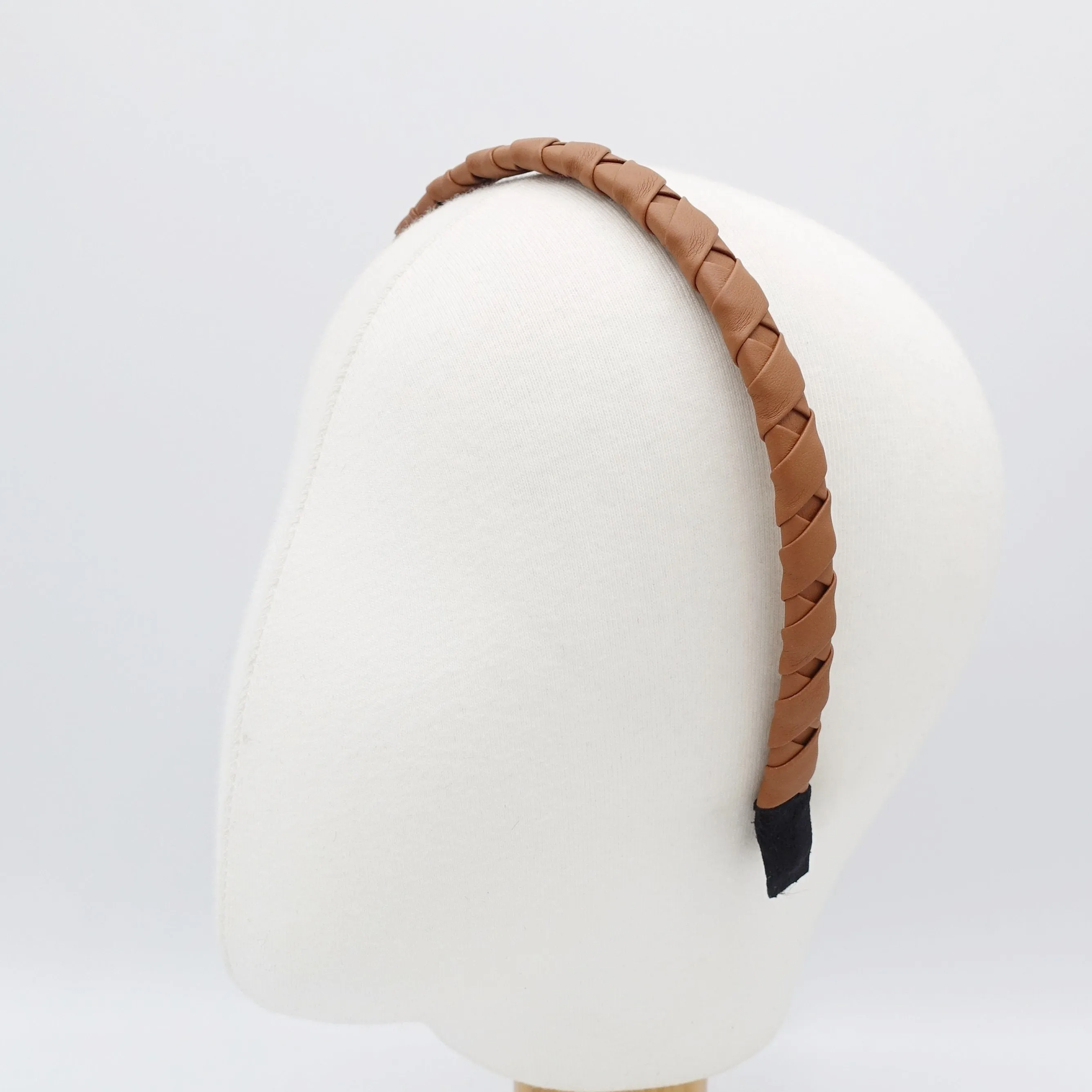 leather thin headband multi wrapped handmade hair accessory for women