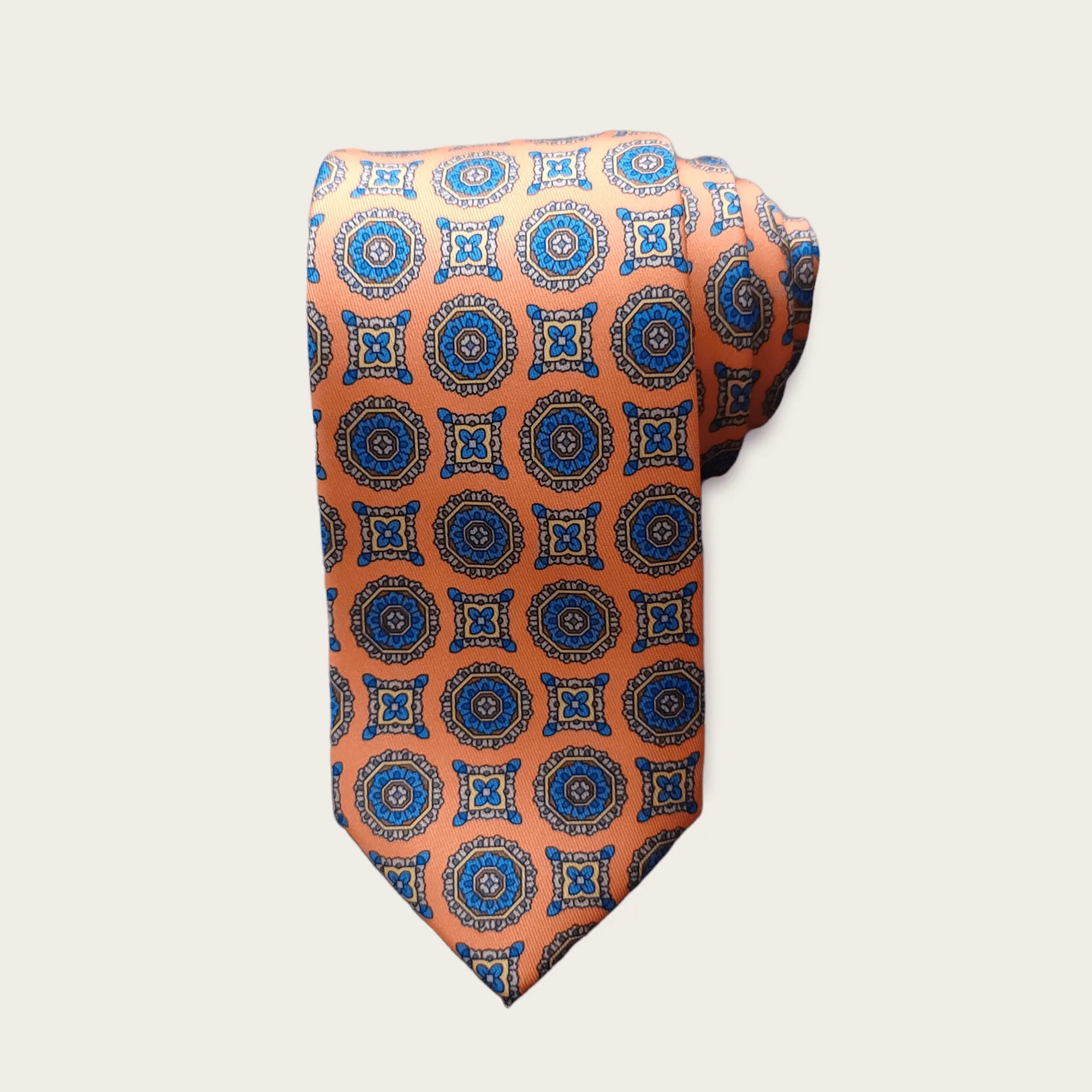 Light Orange Blue Tie