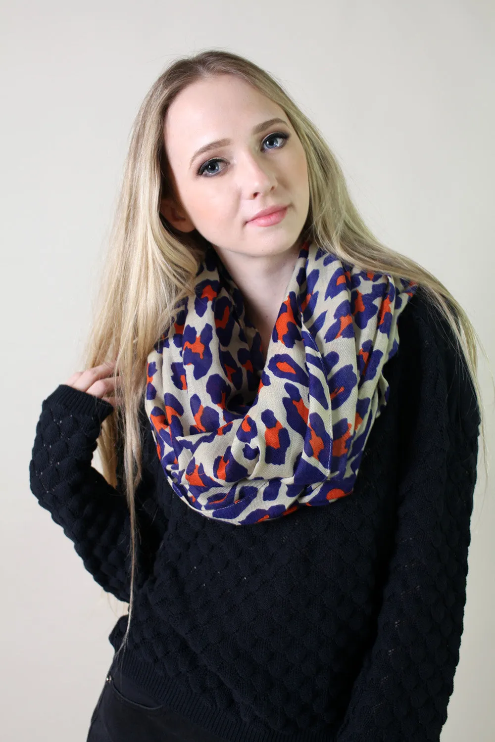 Lucia Leopard Animal Print Infinity Circle Loop Scarf