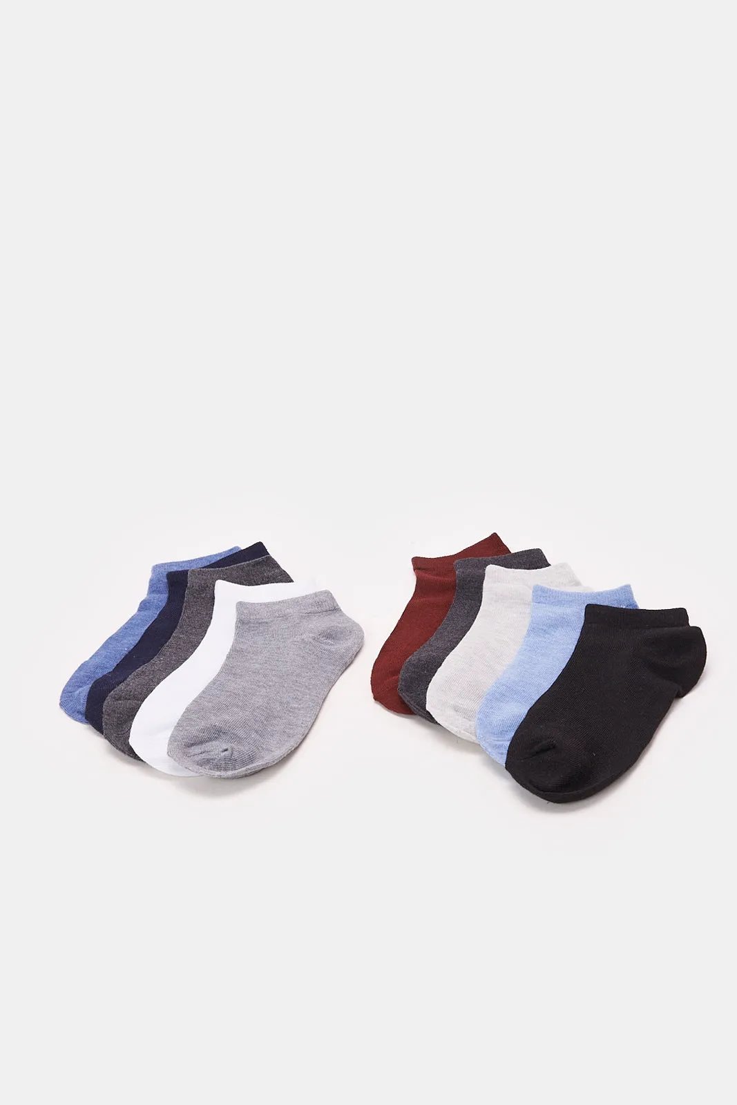 Men Assorted Plain Ankle Socks Set (10 Pairs)