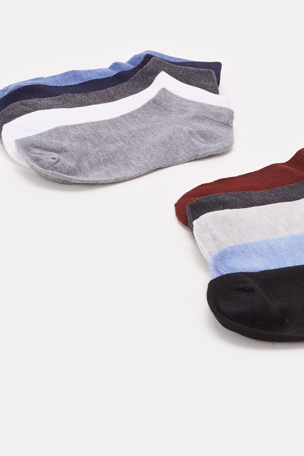 Men Assorted Plain Ankle Socks Set (10 Pairs)