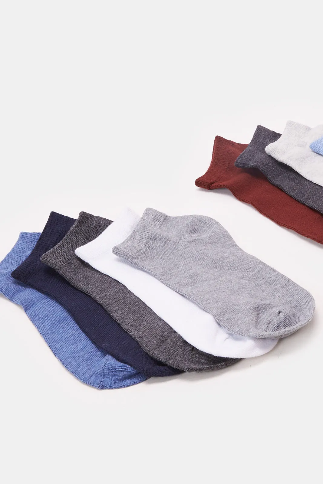 Men Assorted Plain Ankle Socks Set (10 Pairs)