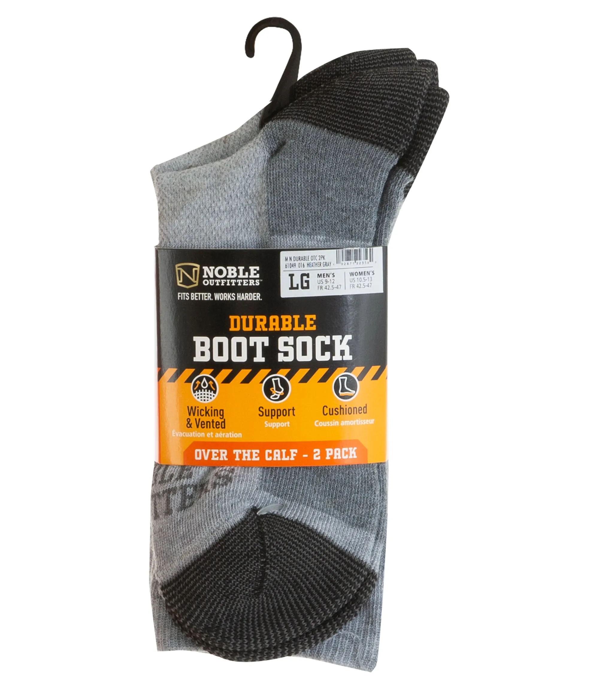 Men's Durable Boot Sock Over the Calf – 2 Pack