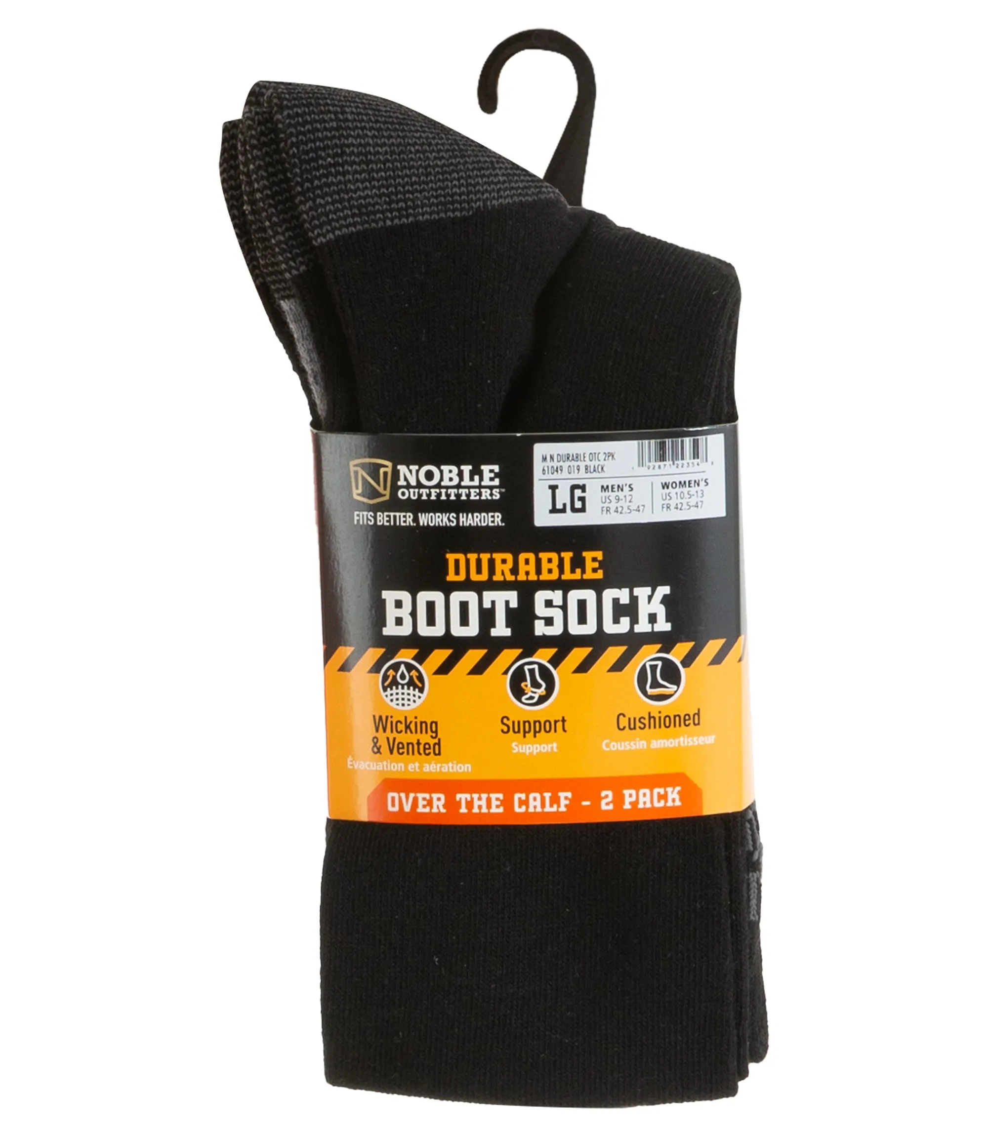 Men's Durable Boot Sock Over the Calf – 2 Pack