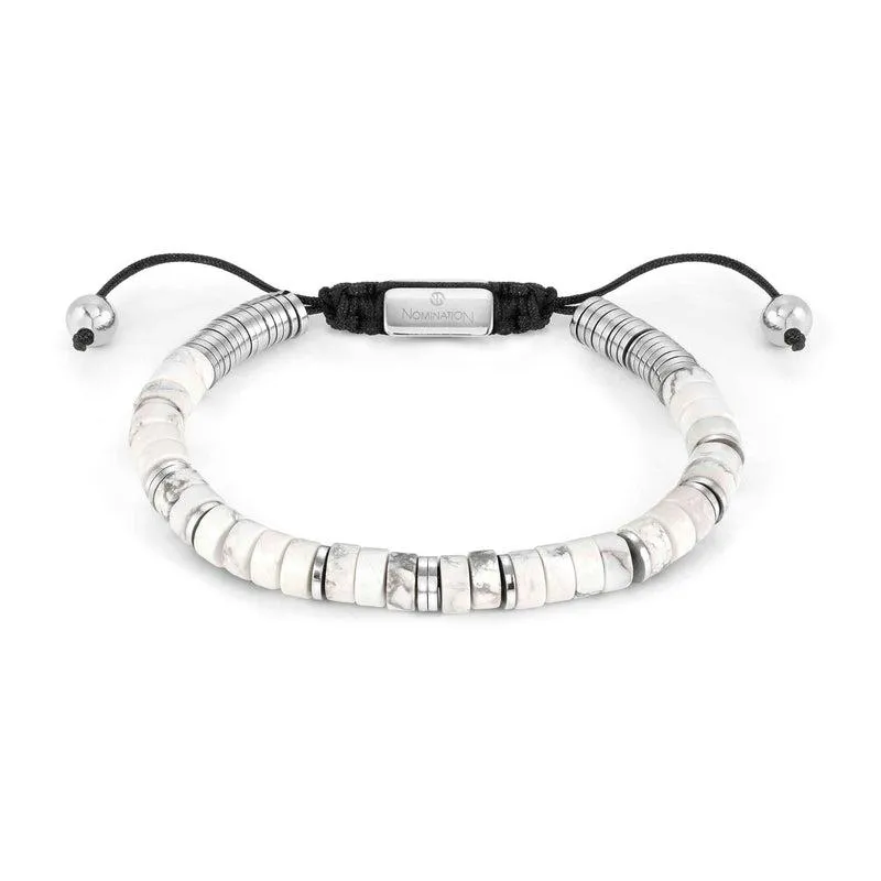 Nomination Instinct Style Bracelet, White Turquoise Stone, Stainless Steel