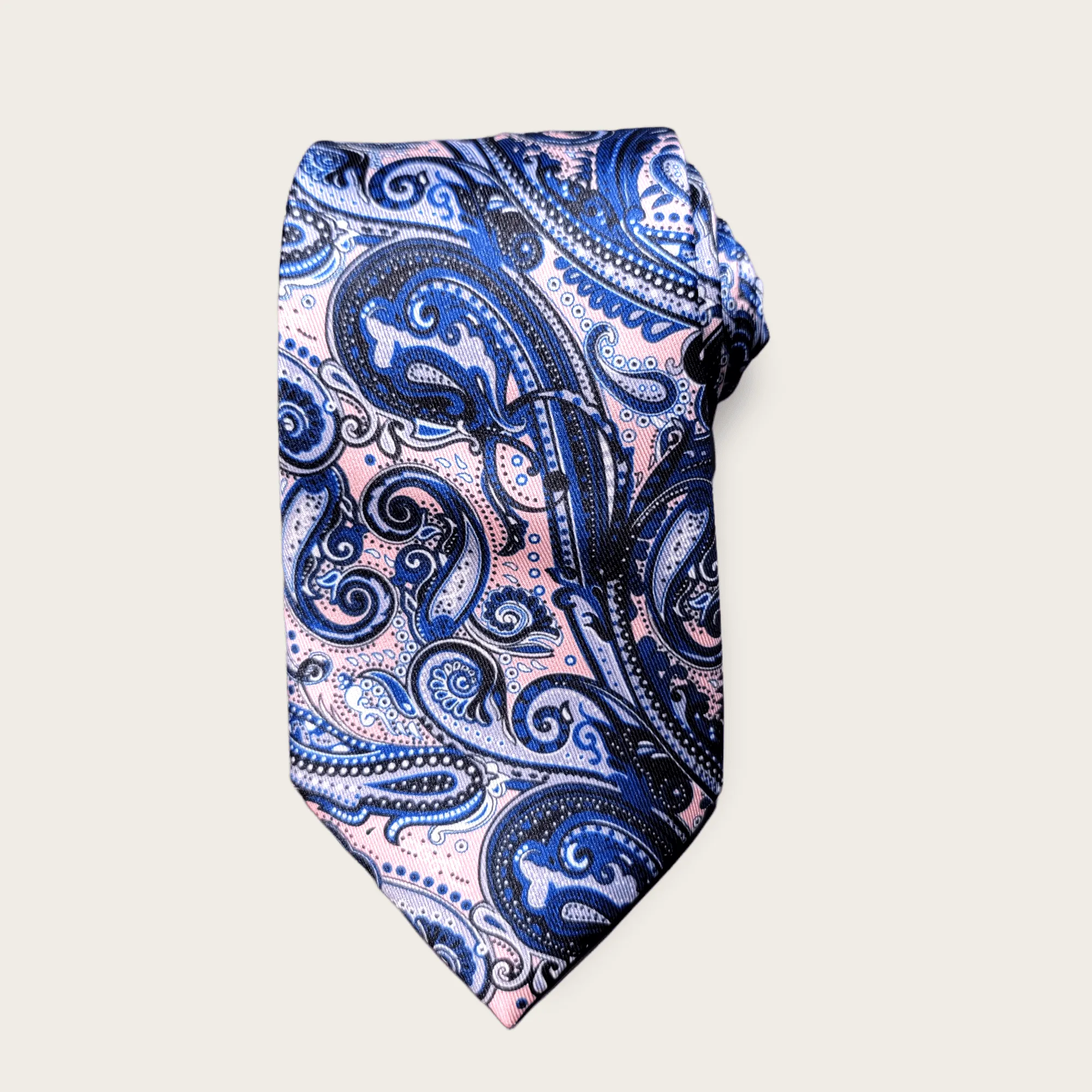 Paisley Pink Blue Tie