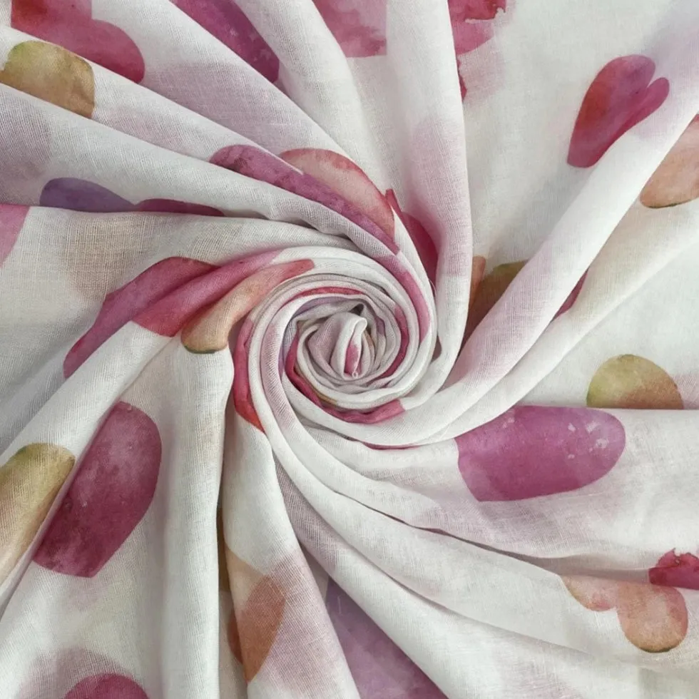 Pink Watercolour Loveheart Scarf