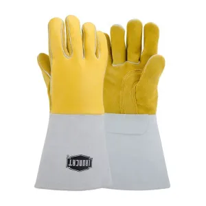 PIP Ironcat 9060 Premium Grade Top Grain Elkskin Leather Welders Glove, Yellow, 1 Pair